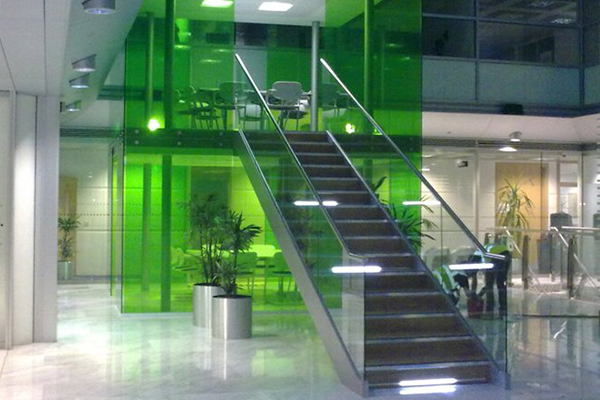 green staircase